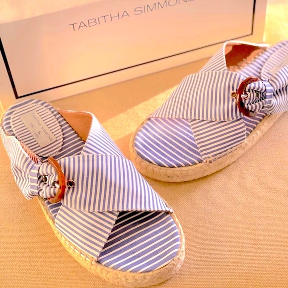 G. LABEL X TABITHA SIMMONS Richie Striped Slide Sandals - Women’s Size 7 - New - Picture 3 of 12